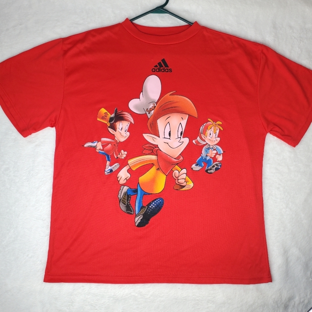 Adidas Rice Krispies Snap Crackle Pop Red Performance T-Shirt Jersey Size Large